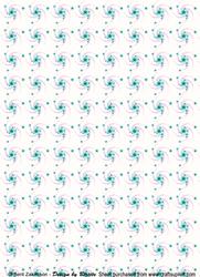 Swirls and Stars White-turquise Background Paper