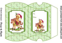 Bear on Rocking Horse Pillowbox