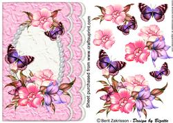 Flowers on a Pearl Frame Pink