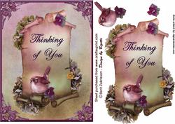 Bird on Scroll, Thinking of You