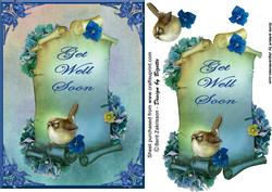 Bird on Scroll, Get Well Soon