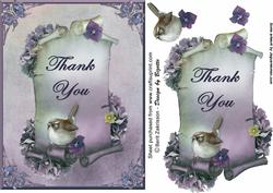 Bird on Scroll, Thank You