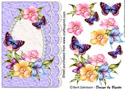Flowers on a Pearlframe, Blue