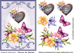 Flowers and Heart on Lace