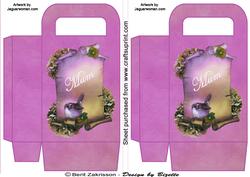 Bird on Scroll Mum, Medium Gift Bag