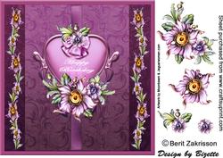 Heart and Flowers, Happy Birthday