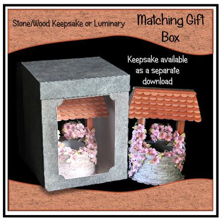 Wishing Well Keepsake Gift Box - Stone Wood