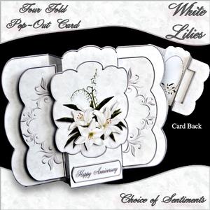 Four Fold Pop Out - White Lilies