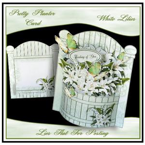 Pretty Planter Card - White Lilies