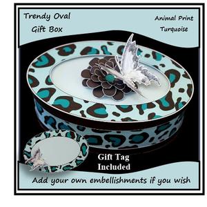Trendy Oval Gift Box - Turquoise