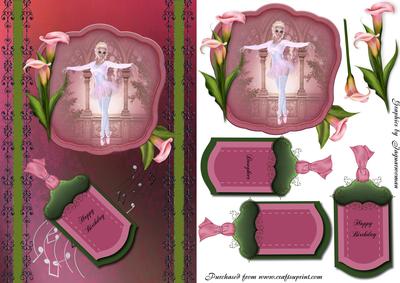 Ballerina in Pink and Green.