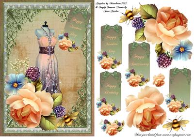 Dress Dummy in Peach and Green