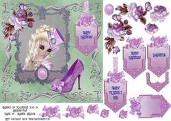 Beautiful Lady in Green and Lilac.