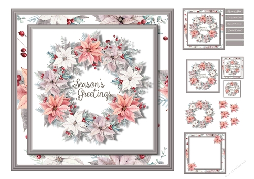 Vintage  Seasons Greetings Wreath