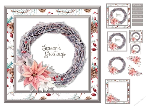   Seasons Greetings Wreath Vintage