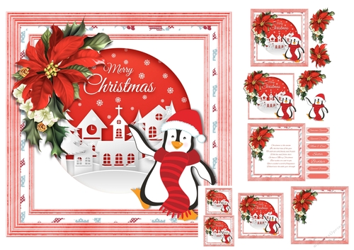 Christmas Penguin paper art