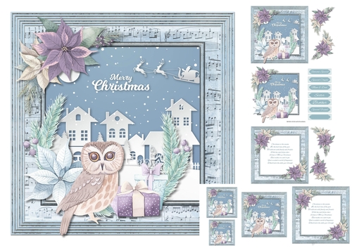 Christmas Poinsetta  & Owl