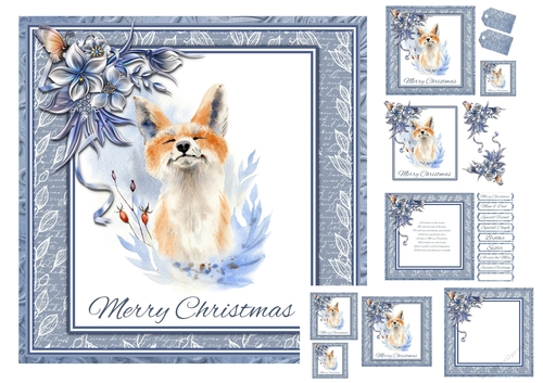 Christmas Fox Watercolour 