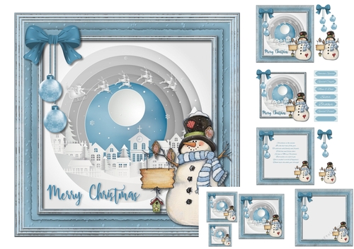 Christmas Snowman paper art