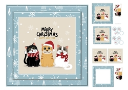 Christmas cat trio