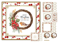 Christmas Wreath & Robin