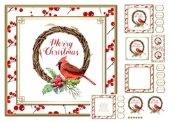 Christmas Wreath & Bird