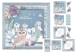Christmas Poinsetta & Owl