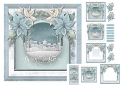 Christmas 3d Paper Art blue