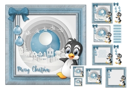 Christmas Penguin paper art
