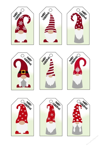 Gnome Christmas tags