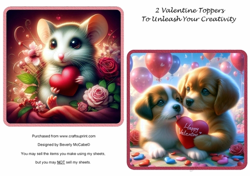 2 Valentine/Romance Quick Card Toppers