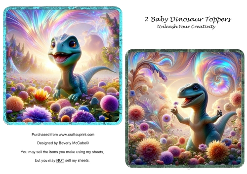 2 Baby Dinosaur Toppers