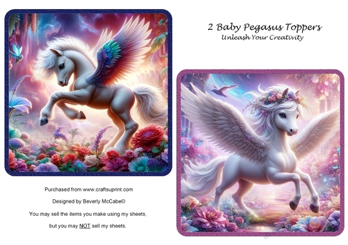 2 Baby Pegasus Toppers