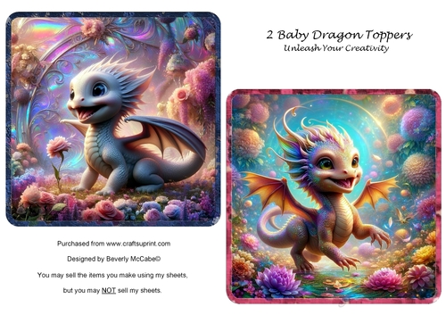 2 Baby Dragon Toppers