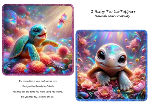 2 Baby Turtle Toppers