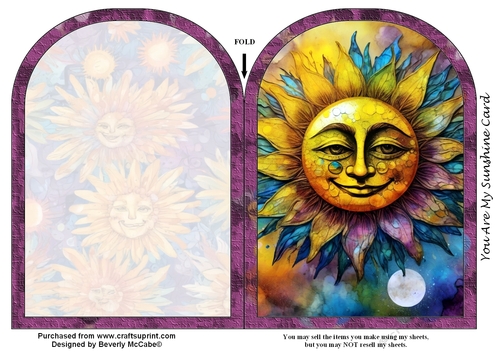You Are My Sunshine Quick Card