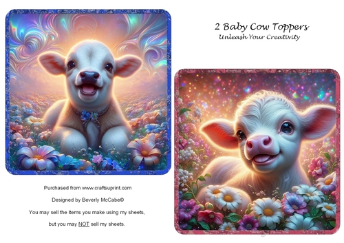 2 Baby Cow Toppers