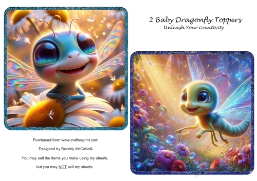 2 Baby Dragonfly Toppers