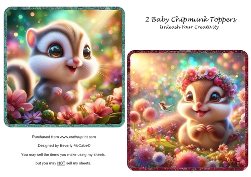 2 Baby Chipmunk Toppers