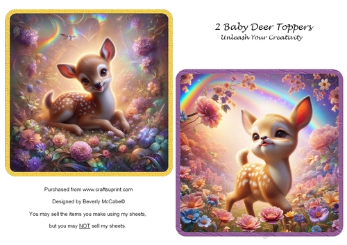 2 Baby Deer Toppers
