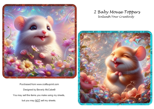 2 Baby Mouse Toppers