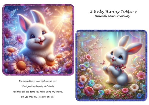2 Baby Bunny Toppers