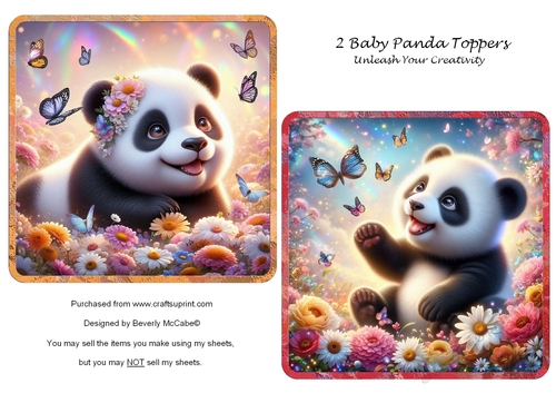2 Baby Panda Toppers