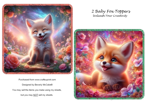 2 Baby Fox Toppers