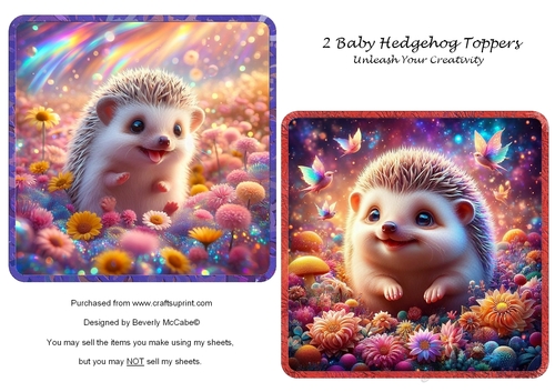 2 Baby Hedgehog Toppers
