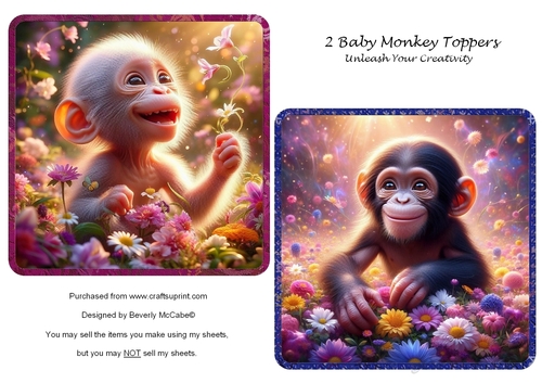 2 Baby Monkey Toppers