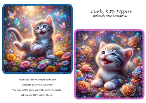 2 Baby Kitty Toppers