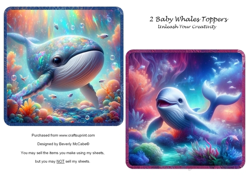 2 Baby Whale Toppers