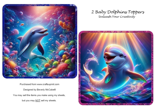 2 Baby Dolphin Toppers