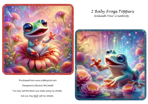 2 Baby Frog Toppers